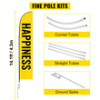 VEVOR Advertising Flag κοντάρι, 12 x Feather Flag Bundles with Ground Spike, 16 ft Windless Flag κοντάρια με πάσσαλο τοποθέτησης στο έδαφος, 6 τμχ Swooper Flag Pole Kit, Σημαία επιγραφής για επιχειρήσεις Βιτρίνες καταστημάτων