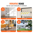 VEVOR 2&#039; x 5,6&#039; Grid Panels Wall Tower, 2 Packs Wire Gridwall Display Racks with T-Base Floorstanding, Double Side Gridtoll Panels for Art Craft Shows, Retail Display with Extra Clips and Hooks