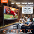 VEVOR Οθόνη προβολέα με βάση, 120 ιντσών 16:9 4K 1080 HD οθόνη ταινιών εξωτερικού χώρου με βάση, οθόνη προβολής χωρίς ζάρες με τρίποδα και τσάντα μεταφοράς, για Home Theatre Cinema Backyard Movie Night