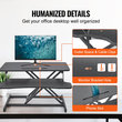 Μετατροπέας γραφείου VEVOR Standing Desk Riser δύο επιπέδων Stand up Desk Riser, 31,5 ιντσών Large Sit to Stand Desk Converter, 5,5-20,1 ιντσών Ρυθμιζόμενο ύψος, για οθόνη, πληκτρολόγιο και αξεσουάρ που χρησιμοποιούνται στο Home Office