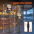 Βάση επιγραφών VEVOR Pedestal, 8,5 x 11 ιντσών κάθετη και οριζόντια ρυθμιζόμενη βάση αφίσας, βαρέως τύπου βάση επιγραφής δαπέδου με στρογγυλή βάση για προβολή, διαφήμιση και εξωτερικό, μαύρο