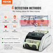Μετρητής λογαριασμών VEVOR Money Counter Machine με ανίχνευση πλαστών UV MG IR DD