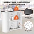 VEVOR Portable Tradeshow Podium Podium, 51,18&quot; x 18,31&quot; x 37,4&quot;, Εκθεσιακός πάγκος έκθεσης με τοίχο, Πτυσσόμενος πίνακας προώθησης λιανικής μπαρ Pop Up Podium με ράφι αποθήκευσης, τσάντα μεταφοράς