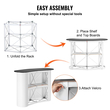 VEVOR Portable Tradeshow Podium Podium, 51,18&quot; x 18,31&quot; x 37,4&quot;, Εκθεσιακός πάγκος έκθεσης με τοίχο, Πτυσσόμενος πίνακας προώθησης λιανικής μπαρ Pop Up Podium με ράφι αποθήκευσης, τσάντα μεταφοράς