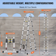VEVOR Telescoping Extension Ladder 16,5FT-Shape with Stabilizer Bar for RV