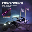 VEVOR LED Whip Light 2PCS 3FT RGB φως κεραίας με εφαρμογή Flag Remote ATV UTV RZR
