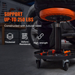 VEVOR Mechanic Stool, 250 LBS Rolling Pneumatic Creeper Garage/Κάθισμα καταστήματος, Ρυθμιζόμενο ύψος 22 σε-28 σε Επενδυμένο σκαμπό εργαστηρίου Rolling με δίσκο εργαλείων, για γκαράζ, κατάστημα, επισκευή αυτοκινήτων, μαύρο+πορτοκαλί