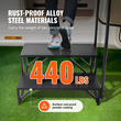 Σκαλοπάτια VEVOR RV, 2-Step RV Stairs, 440 LBS Load Capacity, Thickened Carbon Steel, Με κουπαστή, Αντιολισθητικά σκαλοπάτια για ασφαλή είσοδο και έξοδο, Στολή για RV, Trailer, Camper Steps