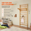 VEVOR Swedish Ladder Wall Gym 10-Επίπεδα Ξύλινα παιχνίδια αναρρίχησης για εσωτερική παιδική χαρά