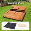VEVOR Wooden Sandbox Sand Box Sand Pit με κάτω επένδυση για υπαίθριες ηλικίες 3-12