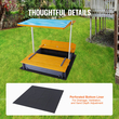 VEVOR Wooden Sandbox with Canopy Sand Box Sand Pit Εξωτερική αυλή Ηλικίες 3-12