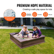 VEVOR Sandbox με κάλυμμα Τετράγωνο Sand Box HDPE Sand Pit Εξωτερική αυλή πίσω αυλή Ηλικίες 3-12
