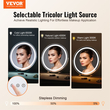 VEVOR 20&quot; καθρέφτης νεσεσέρ με φώτα LED μακιγιάζ Στρογγυλό με Smart Touch για Υπνοδωμάτιο