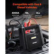 VEVOR Jump Starter 4000A 88,8Wh Lithium Booster Jumper Box Portable Power Bank