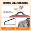 VEVOR Velvet Hangers 50 Pack Μαύρες αντιολισθητικές κρεμάστρες με περιστρεφόμενο γάντζο 360 μοιρών