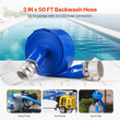 Πλήρες εξαρτήματα εύκαμπτου σωλήνα VEVOR Backwash 3 in x 50 ft μπλε