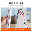 Ράβδος μέτρησης VEVOR 3M Metric Telescopic Grade Rod CM/MM με επίπεδο &amp; τσάντα φυσαλίδων