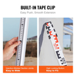 Ράβδος μέτρησης VEVOR 4M Metric Telescopic Grade Rod CM/MM με επίπεδο &amp; τσάντα φυσαλίδων