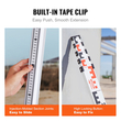 Ράβδος μέτρησης VEVOR 5M Metric Telescopic Grade Rod CM/MM με επίπεδο &amp; τσάντα φυσαλίδων