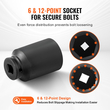 VEVOR Axle Nut Impact Socket Socket 1/2&quot; Drive Deep 6+12 Point 14PCS Metric Socket