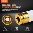 VEVOR Lug Nut Impact Socket Set 1/2 in Drive Metric και SAE 6-Point Deep Socket