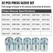 VEVOR 27 PCS Sleeve Kit Pull and Press, 45 # Steel Removal Installation Bushes Bearings Tool Kit, Bush Insertion Sleeve Tool Set Λειτουργεί στα περισσότερα αυτοκίνητα και κινητήρες LCV, HGV
