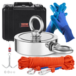 VEVOR 1400 LBS Strong Fishing Magnet Kit Καραμπίνερ διπλής όψης Pull Force Rope