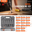 VEVOR Forstner Bit Set, 16 Pcs Forstner Drill Bits Set, 1/4&quot; έως 1-5/8&quot;, Carbon Steel, με Universal Round Shenk, Forstner Drill Bit for Wood and Composite Board, Forstner Bits for Woodworking