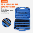 VEVOR 52PCS Προσαρμοσμένο σετ ρουλεμάν ρουλεμάν &amp; στεγανοποιητικού οδηγού, Σετ ρουλεμάν τροχού κιβωτίου ταχυτήτων, Εξάρτημα τοποθέτησης στεγανοποιητικού οδηγού, μετρικοί δίσκοι 18-65mm &amp; 74mm Κιτ εργαλείων πρέσας ρουλεμάν εξολκέα ρουλεμάν αφαίρεσης δακτυλίου