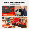 VEVOR Επιτοίχιοι κάδοι αποθήκευσης, 30-Bin Parts Rack Organizer Garage Plastic Shop Εργαλείο με πάνελ τοίχου/Θήρες εργαλείων/Γάντζοι, Οργανωτής εργαλείων για παξιμάδια, μπουλόνια, βίδες, καρφιά, χάντρες, κουμπιά, μαύρο και κόκκινο