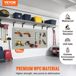VEVOR Slatwall Panels, 4 ft x 1 ft Grey panel Wall Garage 12&quot; H x 48&quot; L (Σετ 2 πάνελ), Οθόνη βαρέως τύπου Garage Wall Organizer για κατάστημα λιανικής, τοίχο γκαράζ και οργάνωση αποθήκευσης χειροτεχνίας