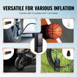 Φορητός αεροσυμπιεστής VEVOR Tire Inflator, ηλεκτρική αντλία αέρα 150 PSI, επαναφορτιζόμενη αντλία ελαστικών 4000 mAh με λειτουργία αυτόματης απενεργοποίησης, μετρητής πίεσης LCD, 3 ακροφύσια, φως LED για μπάλα αυτοκινήτου μοτοσυκλέτας