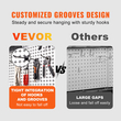 VEVOR Pegboard Wall Organizer 32&quot; x 32&quot;, 330LBS Loading Garage Metal Pegboard Organizer, 2-pack Tool Tool Storage Peg Boards with Customized Grooves Fit 1/4&quot; and 1/8&quot; Hooks for Warage Garage