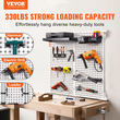 VEVOR Pegboard Wall Organizer 32&quot; x 32&quot;, 330LBS Loading Garage Metal Pegboard Organizer Wall Mount, 25PCS Tool Storage Kit με 2 μανταλάκια, γάντζους, δοχεία αποθήκευσης, ράφια ραφιών για κατάστημα γκαράζ αποθήκης