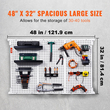 VEVOR Pegboard Wall Organizer 48&quot; x 32&quot;, 495LBS Loading Garage Metal Pegboard Organizer Βάση τοίχου, 37PCS Tool Storage Kit με 3 μανταλάκια, γάντζους, δοχεία αποθήκευσης, ράφια ραφιών για κατάστημα γκαράζ αποθήκης