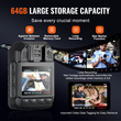 VEVOR 1440P Police Body Camera 64G Body Cam με μπαταρία 2850 mAh Night Vision
