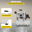 VEVOR Air Compressor 2 Gallon Ultra Quiet Αερόσυμπιεστής χωρίς λάδι 9L Αθόρυβος Αεροσυμπιεστής Δεξαμενής 550W Συμπιεστής χωρίς λάδι Χαμηλού θορύβου με κινητήρα καθαρού χαλκού