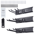 VEVOR Garage Tool Organizer, 600 lbs Max Load Capacity, Wall Mount Yard Garden Storage Rack Organization Heavy Duty με 6 ρυθμιζόμενους γάντζους και 3 ράγες, για εργαλεία κήπου, φτυάρια, ψαλίδια και σωλήνες