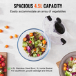 VEVOR Glass Salad Spinner, 4,75 Qt, Μεγάλο Στεγνωτήριο Λαχανικών Easy Press με ένα χέρι, καθαριστικό και στεγνωτήριο μαρουλιού με καπάκι από γυάλινο μπολ από βοριοπυριτικό, για χόρτα, βότανα, μούρα, φρούτα, χωρίς BPA