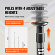 VEVOR Dust Barrier Poles 10 Ft with 4 Telescoping Poles Dust Barrier Poles
