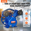 Κεφαλή αντλίας αεροσυμπιεστή VEVOR 3HP 6.25CFM @ 90PSI 2-κύλινδρος εμβόλου αντλίας