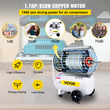 VEVOR Air Compressor, Δεξαμενή αεροσυμπιεστή 18L/4 Gallon, φορητό κιτ αεροσυμπιεστή χωρίς λάδι 1,1HP 850W για γκαράζ, Ultra Quiet, 115PSI, 5,9CFM, 1440RPM, για φούσκωμα ελαστικών,Ανακαίνιση σπιτιού, Εργαλεία αέρα