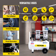 VEVOR Air Compressor, Δεξαμενή αεροσυμπιεστή 18L/4 Gallon, φορητό κιτ αεροσυμπιεστή χωρίς λάδι 1,1HP 850W για γκαράζ, Ultra Quiet, 115PSI, 5,9CFM, 1440RPM, για φούσκωμα ελαστικών,Ανακαίνιση σπιτιού, Εργαλεία αέρα