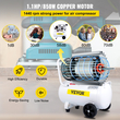 VEVOR Air Compressor, Δεξαμενή αεροσυμπιεστή 30L/6,6Gallon, φορητό κιτ αεροσυμπιεστή χωρίς λάδι 1,1HP 850W για γκαράζ, Ultra Quiet, 115PSI, 5,9CFM, 1440RPM, για φούσκωμα ελαστικών,Ανακαίνιση σπιτιού, Tool