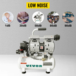 VEVOR Air Compressor 2 Galllon Ultra Quiet Αερόσυμπιεστής χωρίς λάδι 9L Αθόρυβος Αεροσυμπιεστής Δεξαμενής 550W Συμπιεστής χωρίς λάδι Χαμηλού θορύβου με ασφαλή ηλεκτρομαγνητική βαλβίδα