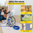 VEVOR Airless Sprayer Wall Paint Sprayer 2200W Electric Sprayer Gun Kit, 22Mpa Ρυθμιζόμενη πίεση ψεκασμού με σωλήνα 15M για τοίχο &amp; οροφή/ξύλο