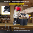 VEVOR Roofing Nail Gun CN80, Professional Coil Nailer από 2-ιντσών έως 3-1/4-Inch, Siding Nailer with Adjustable PC Magazine Coil Siding Nailer 15 μοιρών για γρήγορη και σκληρή οδήγηση καρφιών στέγης