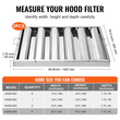 VEVOR 24,5Wx19,5H Inch Commercial Hood Filter Range Hood Διάφραγμα από ανοξείδωτο ατσάλι