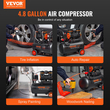 VEVOR αεροσυμπιεστής 4,8 γαλόνια 900W 2,2 CFM@ 90PSI 70 dB εξαιρετικά αθόρυβο λάδι δωρεάν