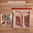 VEVOR 25 Cigars Humidor Glasstop Cedar Cigar Storage Box Υγρόμετρο υγραντήρα